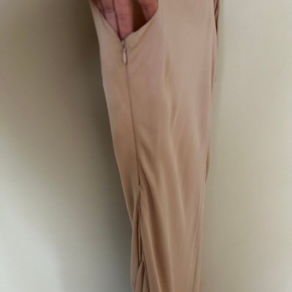 Haute Hippie Light Blush Pink Scoop Neck Asymmetrical Slit Silk Dress Size XS - Picture 5 of 7